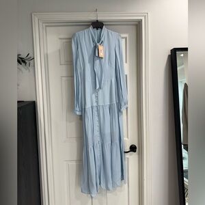 Pearl by LeLa Rose Striped Crepe Tie Dress NWT